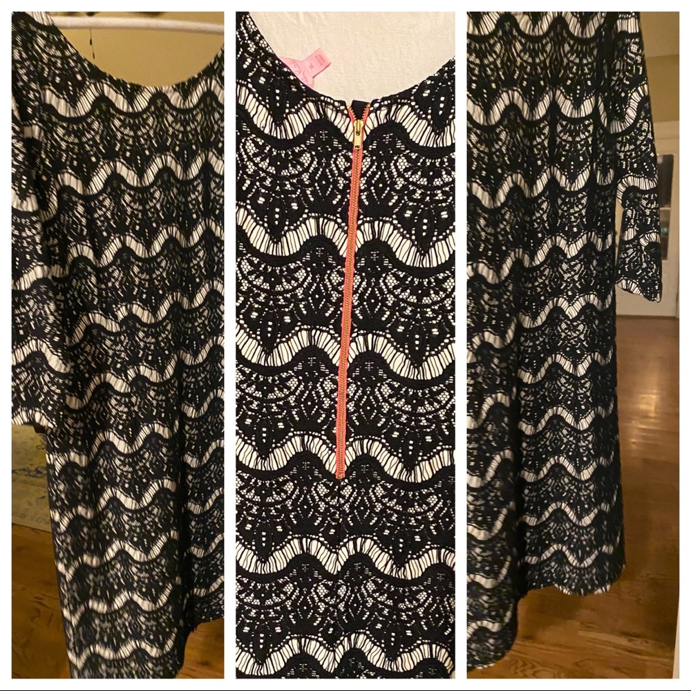Black and white Lilly dress. Great for a wedding or event.